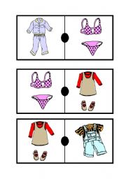 English Worksheet: domino clothes