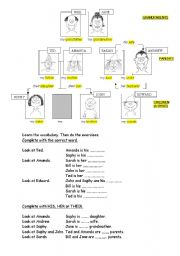 English Worksheet: a vampire family