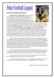 English Worksheet: Pele the Football Legend