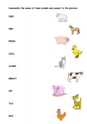 English worksheet: Animals