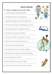 English Worksheet: EXERCISES