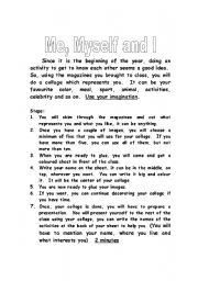 English Worksheet: Me, Myself and I