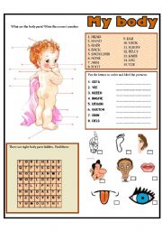 English Worksheet: MY BODY