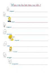 English worksheet: What do you do when you feel...? (Part II) 