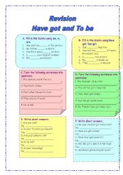 English Worksheet: Practising Have got and To Be