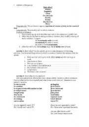 English Worksheet: Adverbs of frequency and degree