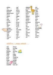 English worksheet: Animals, part2