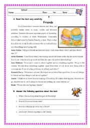 English Worksheet: FRIENDS