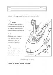 English Worksheet: Yellow Submarine - The Beatles