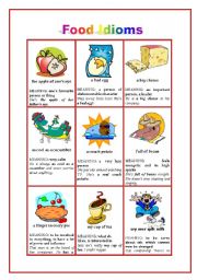 English Worksheet: FOOD IDIOMS - WS 1