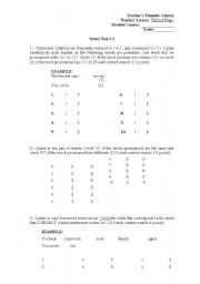 English worksheet: Contrasting sounds phonetic test