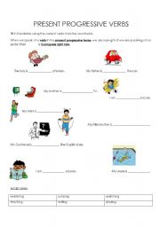 English Worksheet: present progressive practice