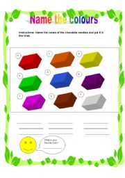 English worksheet: Name the colours 
