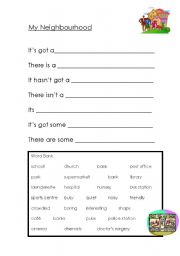 English Worksheet: My Neighbourhood