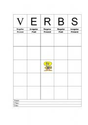 English Worksheet: Bingo-Verbs