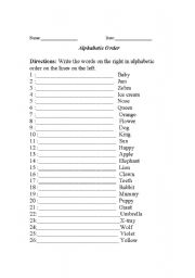 English worksheet: learning the alphabet