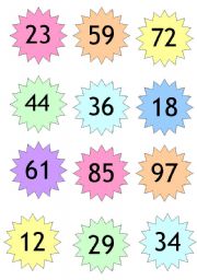 English worksheet: Number Stars