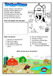 English Worksheet: On the farm