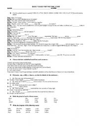 English Worksheet: COUNTABLE AND UNCOUNTABLE NOUNS