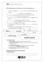 English Worksheet: Phrases QUIZ 6