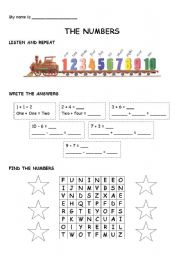 English Worksheet: Numbers