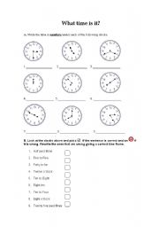 English Worksheet: Writting what time is it 