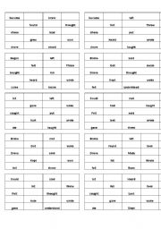 English Worksheet: bingo with paradigms