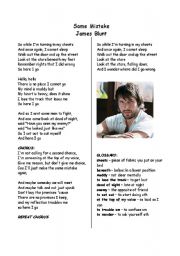 English Worksheet: Song Activity - James Blunt - Same Mistake