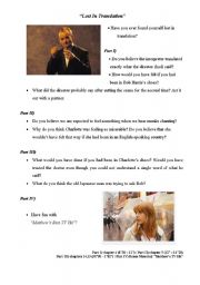 English Worksheet: Lost In Translation - Video Activity