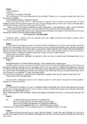 English Worksheet: literary texts 