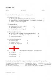 English worksheet: Culture test on the United Kingdom and the Union Jack