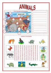 Animals worksheet (2 pages)