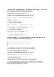 English Worksheet: Part 2 of the reading worksheet on Shakira and Jennifer Lopez