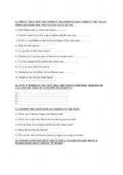 English worksheet: Part 2 of the reading worksheet on Shakira and Jennifer Lopez