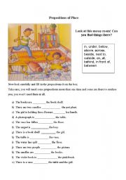 English Worksheet: Prepositions of place