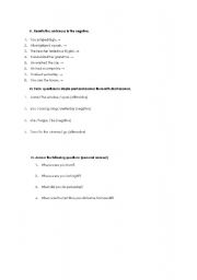 English worksheet: Exercises about Simple Past