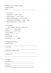 English Worksheet: English exam for kids