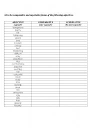English Worksheet: Comparatives 