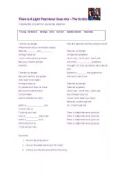 English Worksheet: The Smiths- Theres a light