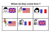 English worksheet: Where do they come from?