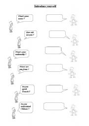 English Worksheet: Introduce yourself