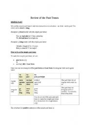 English worksheet: Review of the Past Tenses