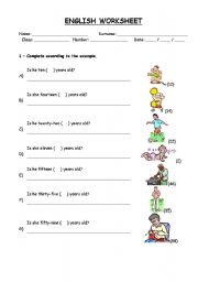 Age 3rd person singular Worksheet