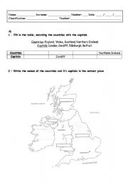 English worksheet: The UK