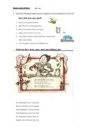 English Worksheet: PRONOUNCIATION /B/ /V/