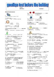 goodbye test for Turkish stds 7th year spot on