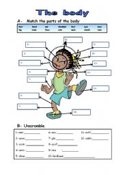 English Worksheet: Body parts