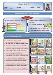 English Worksheet: FREQUENCY ADVERBS