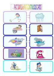 English Worksheet: Past simple vs Past continuous cards