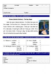 English Worksheet: Test on verb 